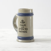 Behalten Sie Ruhe und hören Sie auf Mathias Bierglas (Vorderseite Links)