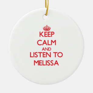 Behalten Sie Ruhe und hören Sie auf Melissa Keramik Ornament