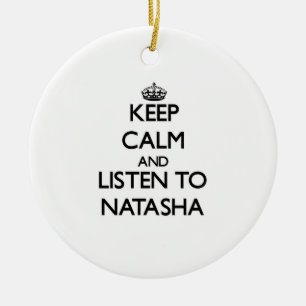 Behalten Sie Ruhe und hören Sie auf Natasha Keramik Ornament