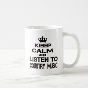 Behalten Sie Ruhe und hören Sie Countrymusik Kaffeetasse
