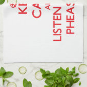 Behalten Sie Ruhe und hören Sie zu den Fasanen Küchentuch (Gefaltet)