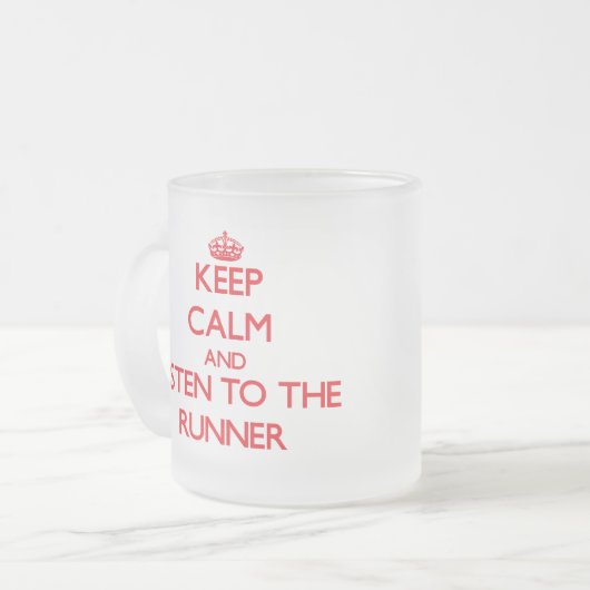 Behalten Sie Ruhe und hören Sie zum Läufer Mattglastasse (Vorderseite Links)