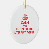 Behalten Sie Ruhe und hören Sie zum literarischen Keramikornament (Rechts)