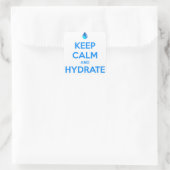 Behalten Sie Ruhe und Hydrat Quadratischer Aufkleber (Tasche)