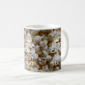 BEHALTEN Sie RUHE UND Ihren Text auf Popcorn-Dekor Kaffeetasse (VorderseiteRechts)