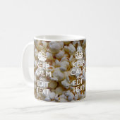 BEHALTEN Sie RUHE UND Ihren Text auf Popcorn-Dekor Kaffeetasse (Vorderseite Links)