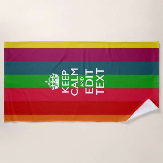 Behalten Sie Ruhe und Ihren Text auf Strandtuch (Vorderseite)