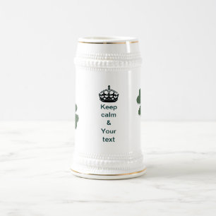Behalten Sie Ruhe und Ihren Text Bierglas