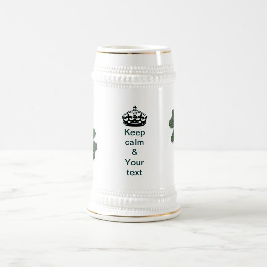 Behalten Sie Ruhe und Ihren Text Bierglas (Mittel)