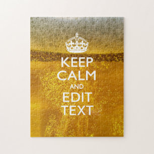 Behalten Sie Ruhe und Ihren Text für etwas kaltes Puzzle