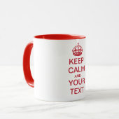 BEHALTEN Sie RUHE und IHREN TEXT Tasse (Vorderseite Links)