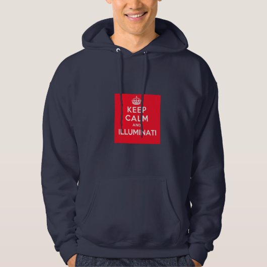 Behalten Sie Ruhe und Illuminati blaues Hoodie (Vorderseite)