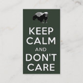 Behalten Sie Ruhe und interessieren Sie sich nicht Visitenkarte (Rückseite)