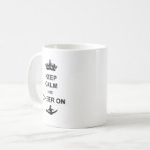 Behalten Sie Ruhe und jubeln Sie an zu Kaffeetasse (Vorderseite Links)