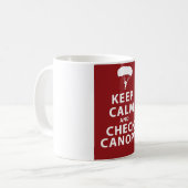 BEHALTEN SIE RUHE-UND KARO-ÜBERDACHUNG KAFFEETASSE (Vorderseite Links)