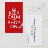 Behalten Sie Ruhe und kaufen Sie an - alle Farben Visitenkarte (Vorne/Hinten)