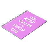 Behalten Sie Ruhe und kaufen Sie auf Rosa Notizblock (Linke Seite)