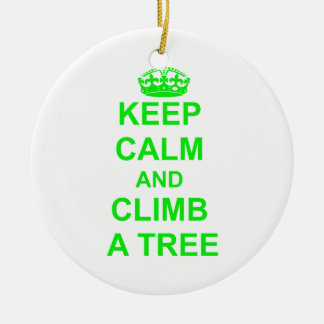 Behalten Sie Ruhe und klettern Sie einen Baum Keramikornament