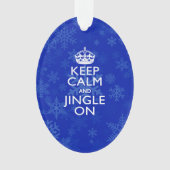 Behalten Sie Ruhe und Klingel auf blauen Ornament (Vorderseite)