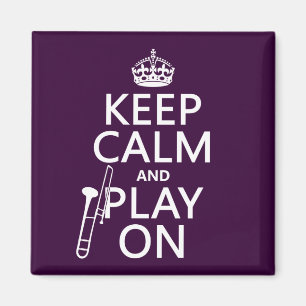 Behalten Sie Ruhe und Knochen auf (Trombone) Magnet