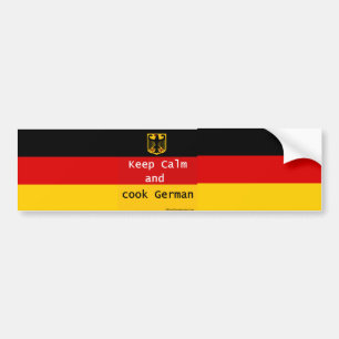 Behalten Sie Ruhe und kochen Sie deutschen Autoaufkleber