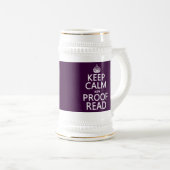 Behalten Sie Ruhe "und" Korrektur gelesen (ADN) Bierglas (VorderseiteRechts)