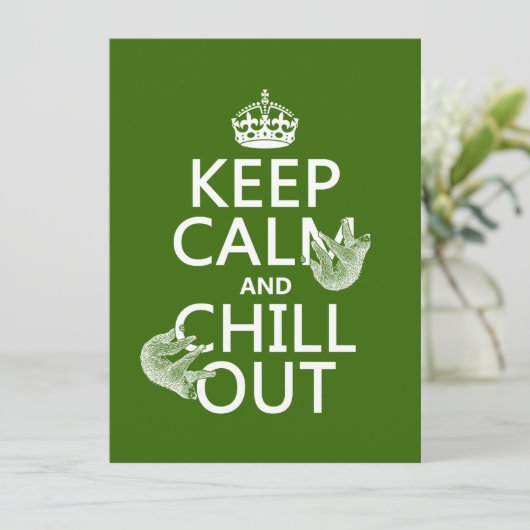 Behalten Sie Ruhe und kühlen Sie heraus (Sloth) Einladung (Stehend Vorderseite)