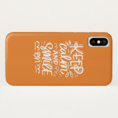 Behalten Sie Ruhe und lächeln Sie an Case-Mate iPhone Hülle (Rückseite (Horizontal))