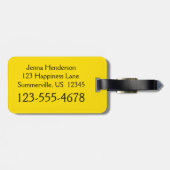 Behalten Sie Ruhe und lächeln Sie auf Gelb Gepäckanhänger (Rückseite horizontal)