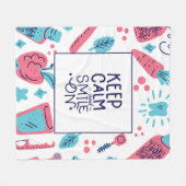 Behalten Sie Ruhe und lächeln Sie auf | niedlicher Fleecedecke (Vorderseite (Horizontal))