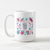 Behalten Sie Ruhe und lächeln Sie auf | niedlicher Kaffeetasse (Links)