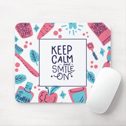 Behalten Sie Ruhe und lächeln Sie auf | niedlicher Mousepad (Mit Mouse)