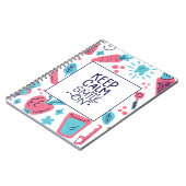 Behalten Sie Ruhe und lächeln Sie auf | niedlicher Notizblock (Linke Seite)