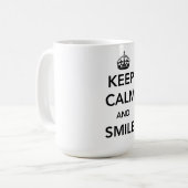 Behalten Sie Ruhe und lächeln Sie Kaffeetasse (Vorderseite Links)