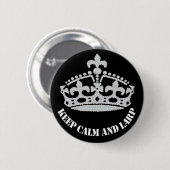 Behalten Sie Ruhe und Larp Diamant-Kronen-Knopf Button (Vorne & Hinten)