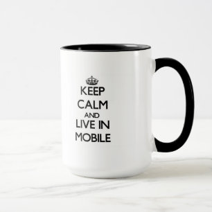 Behalten Sie Ruhe und leben Sie im Mobile Tasse