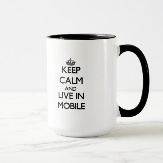Behalten Sie Ruhe und leben Sie im Mobile Tasse (Rechts)