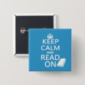 Behalten Sie Ruhe und lesen Sie an Button (Vorne & Hinten)