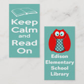 Behalten Sie Ruhe und lesen Sie auf Visitenkarte (Vorne/Hinten)