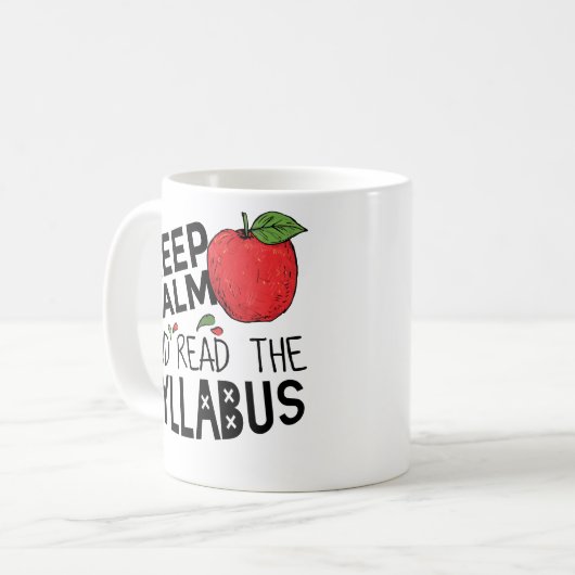 Behalten Sie Ruhe und lesen Sie die Kaffeetasse (Vorderseite Links)