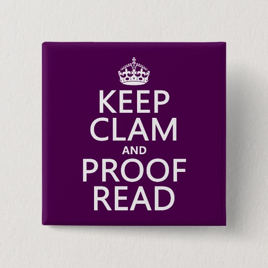 Behalten Sie Ruhe und lesen Sie Korrektur Button (Vorderseite)