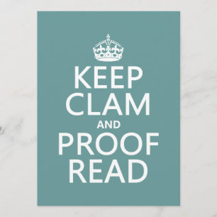 Behalten Sie Ruhe und lesen Sie Korrektur Einladung