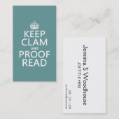 Behalten Sie Ruhe und lesen Sie Korrektur Visitenkarte (Vorne/Hinten)