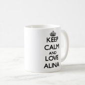 Behalten Sie Ruhe und Liebe Alina Kaffeetasse (VorderseiteRechts)