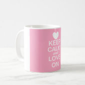Behalten Sie Ruhe und Liebe auf Tasse (Vorderseite Links)