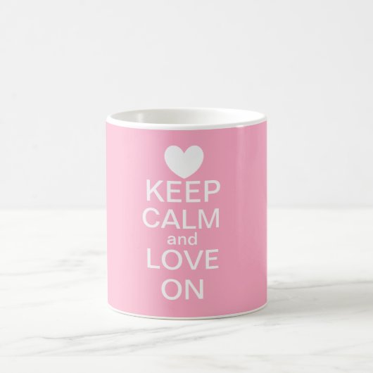 Behalten Sie Ruhe und Liebe auf Tasse (Mittel)