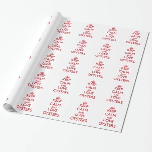 Behalten Sie Ruhe und Liebe Austern Geschenkpapier (Ungerollt)