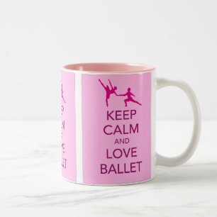 Behalten Sie Ruhe-und Liebe-Ballett-Geschenk-Druck Zweifarbige Tasse