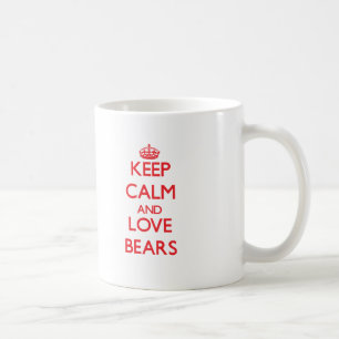 Behalten Sie Ruhe und Liebe Bären Kaffeetasse