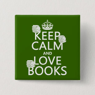 Behalten Sie Ruhe und Liebe bucht (in irgendeiner Button
